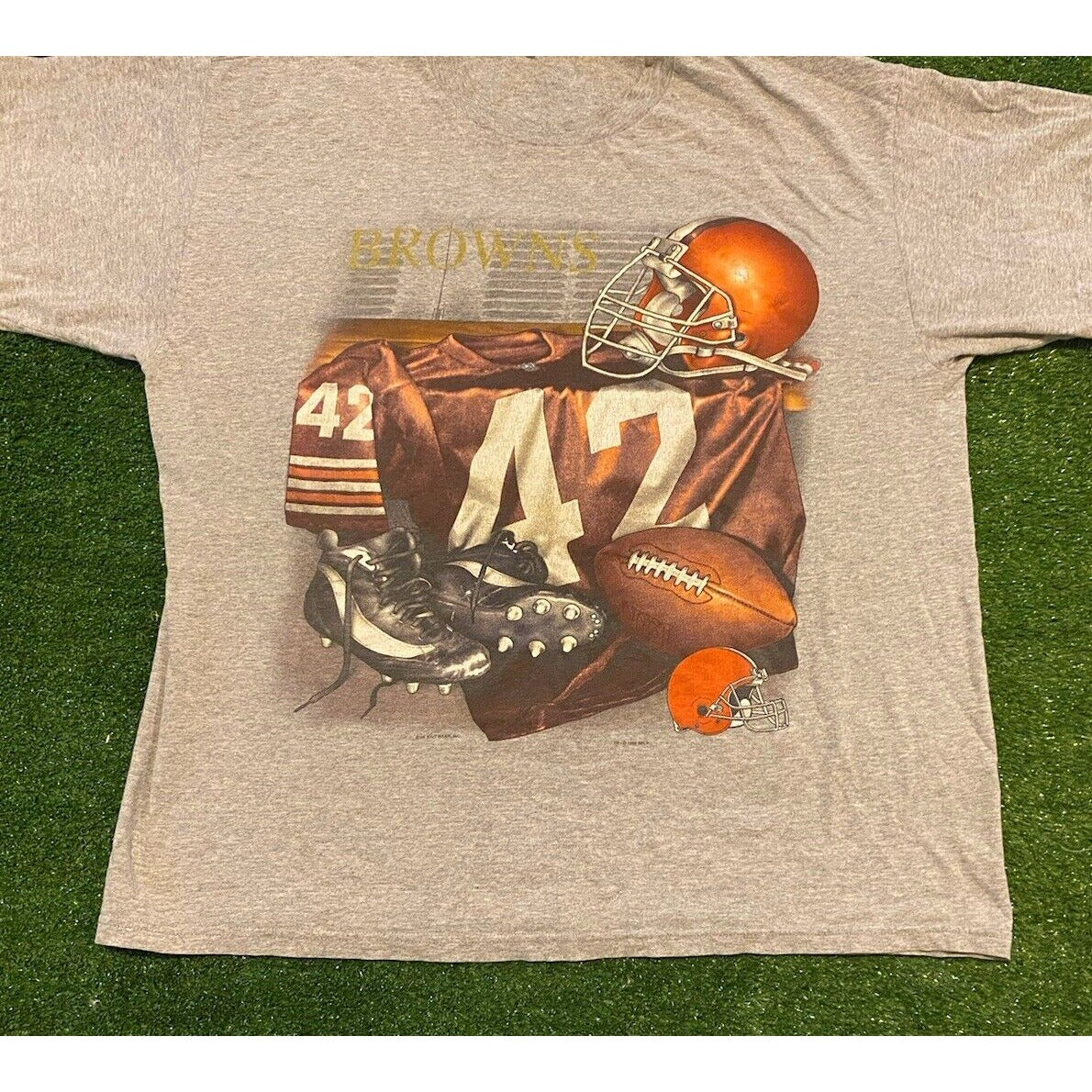 Vintage Cleveland Browns shirt mens large gray orange Y2K football CSA unisex