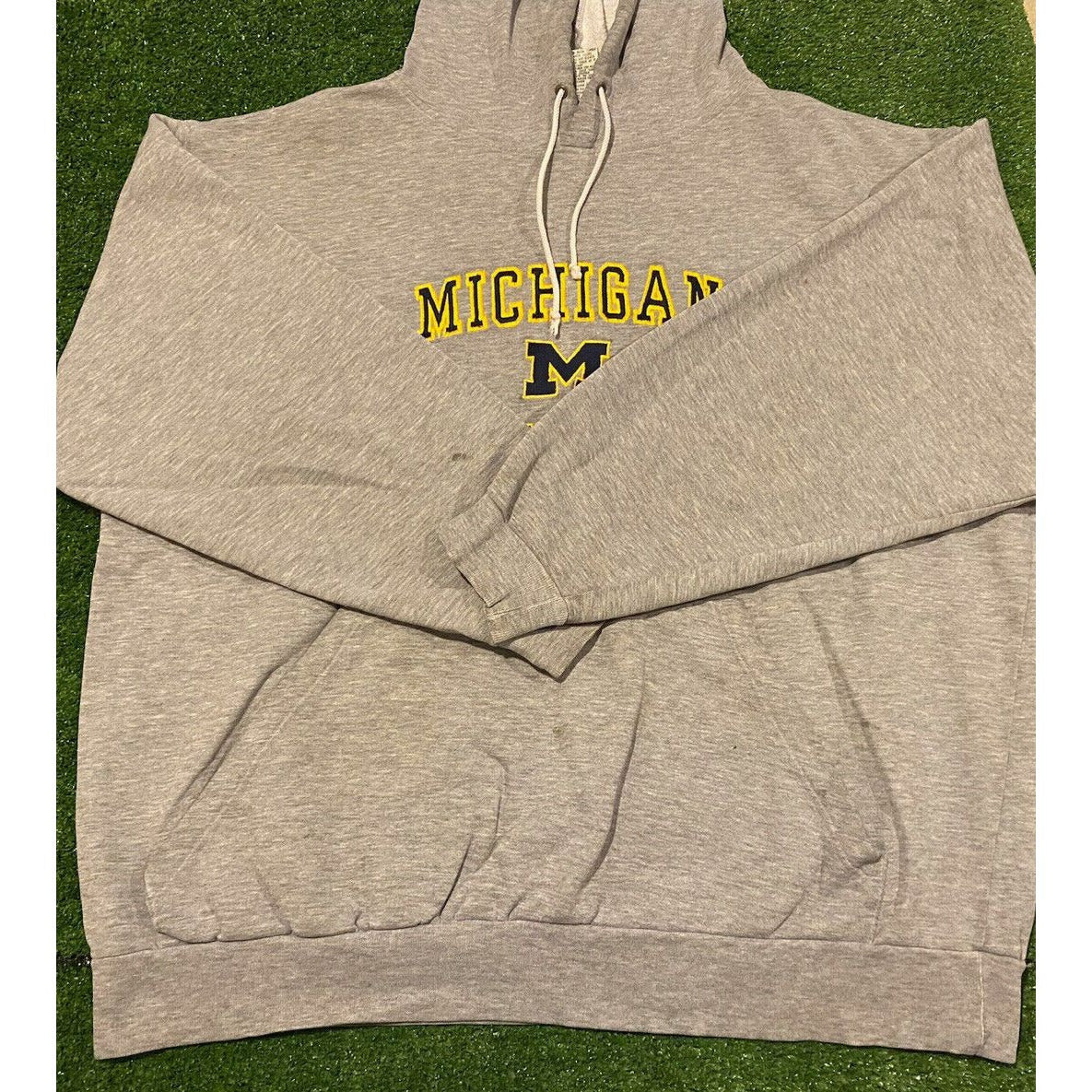 Vintage Cadre Athletic Michigan Wolverines arch hoodie sweatshirt XXL XL gray
