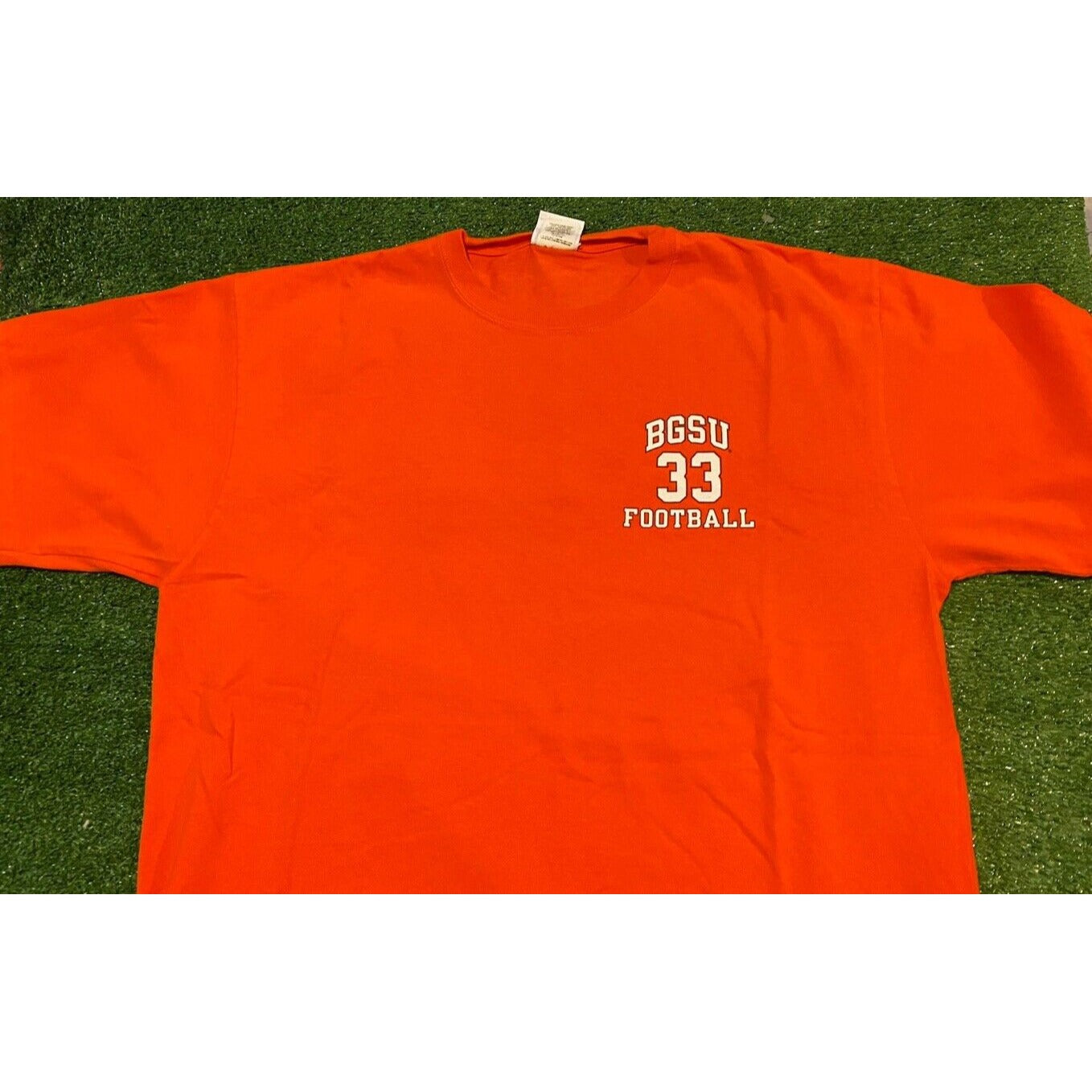 Vintage Y2K Retro Champion Bowling Green Falcons football #33 t-shirt XL orange