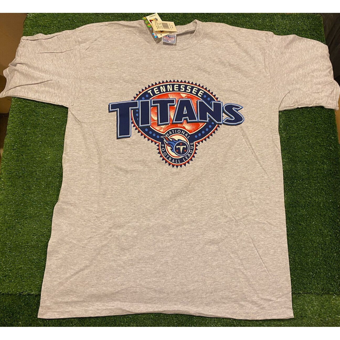 Vintage All Sport Tennessee Titans arch spell out logo t-shirt gray NWT XL