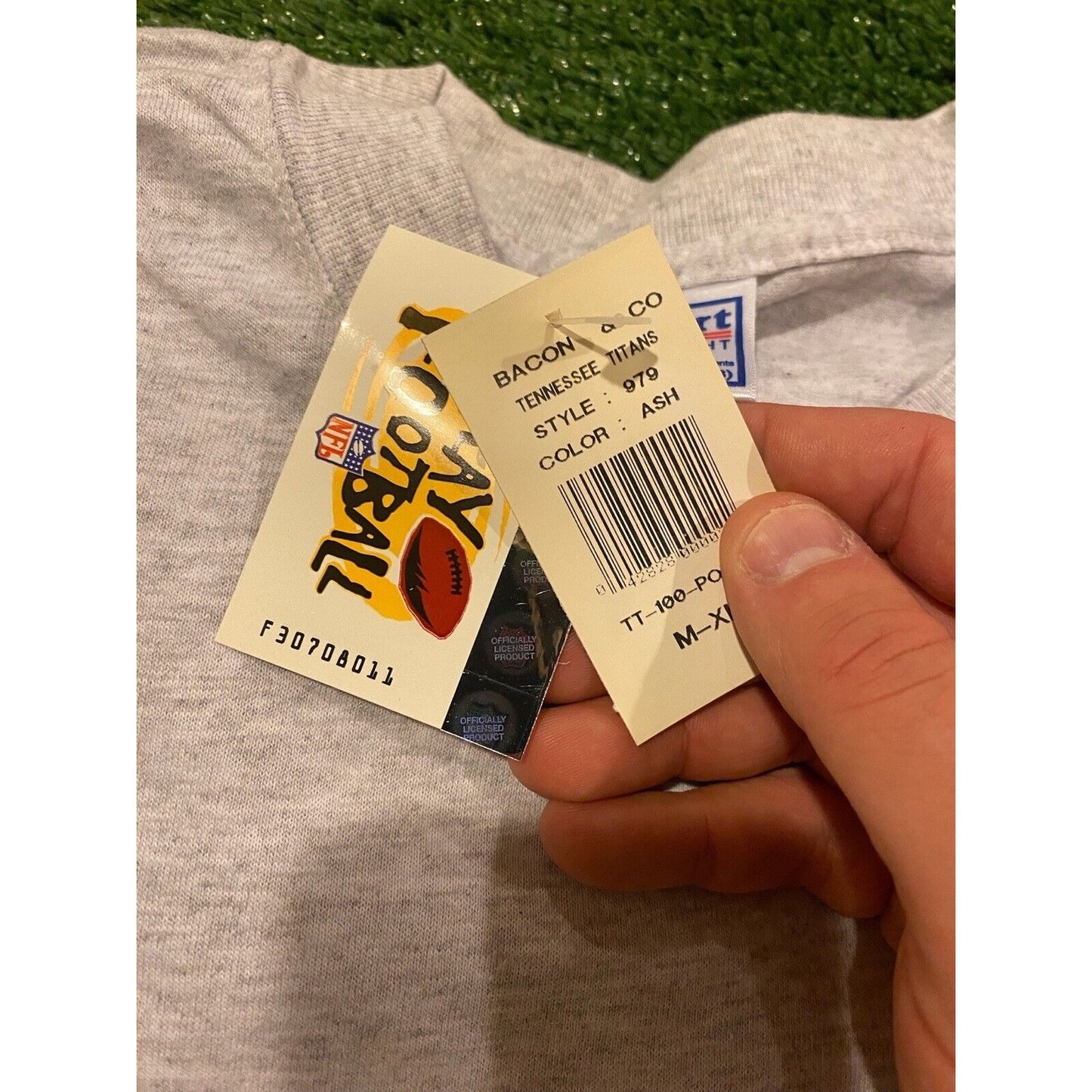 Vintage All Sport Tennessee Titans arch spell out logo t-shirt gray NWT XL