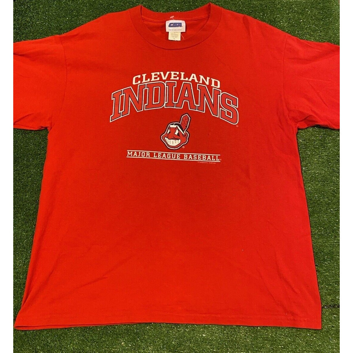 Vintage Cleveland Indians shirt extra large red Chief wahoo mens adult CSA