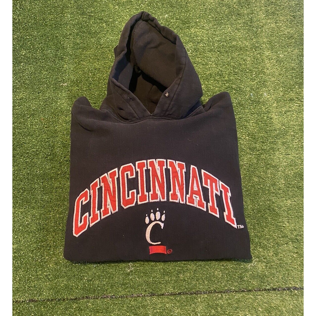 Cincinnati Bearcats hoodie mens large black red vintage Y2k basketball retro RK
