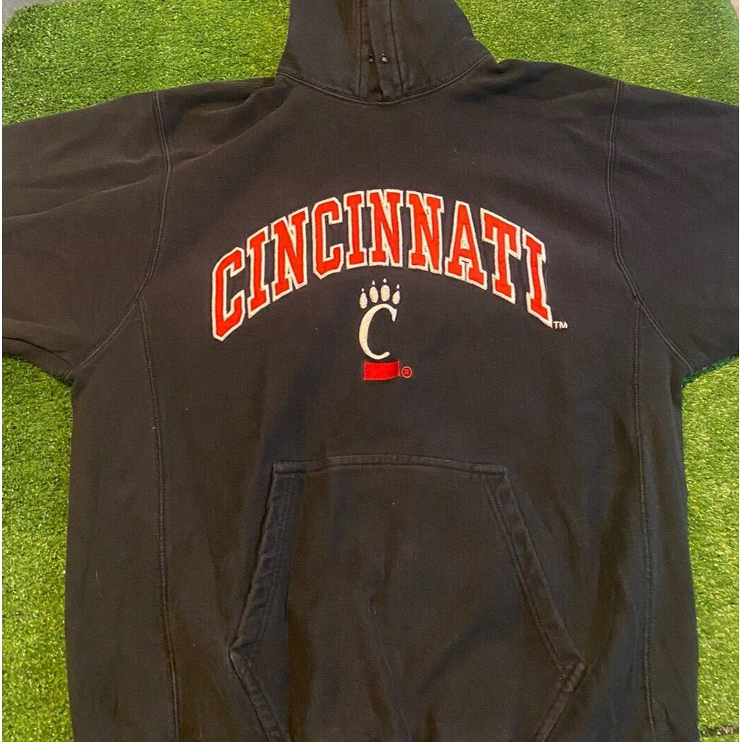 Cincinnati Bearcats hoodie mens large black red vintage Y2k basketball retro RK