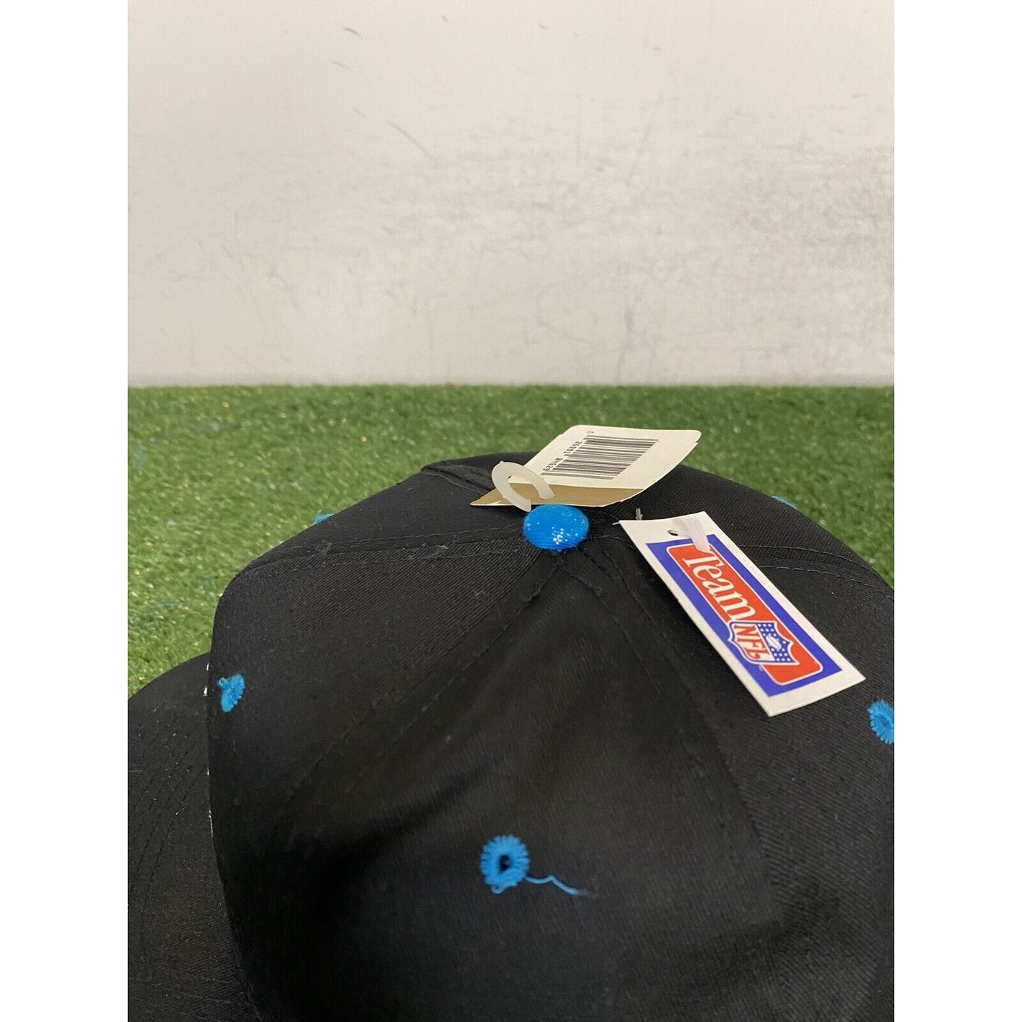 Vintage Carolina Panthers hat cap snap back black deadstock football nfl mens