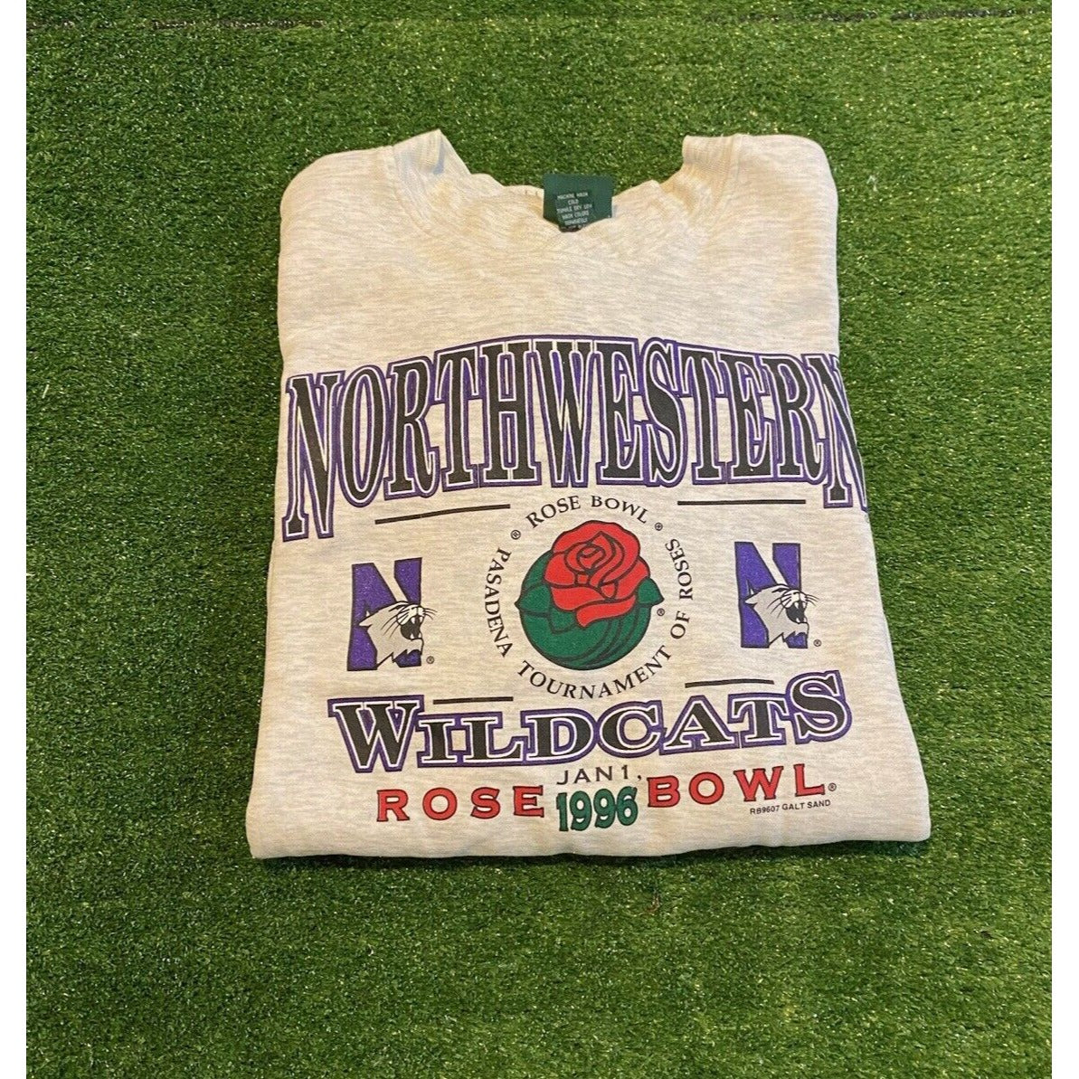 Vintage Northwestern Wildcats sweatshirt mens XL gray football rose bowl 90s 42