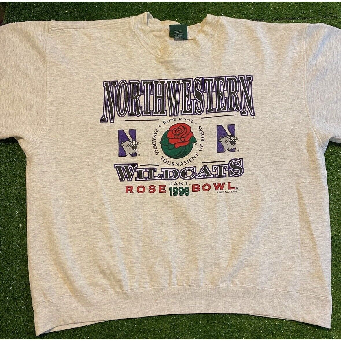 Vintage Northwestern Wildcats sweatshirt mens XL gray football rose bowl 90s 42
