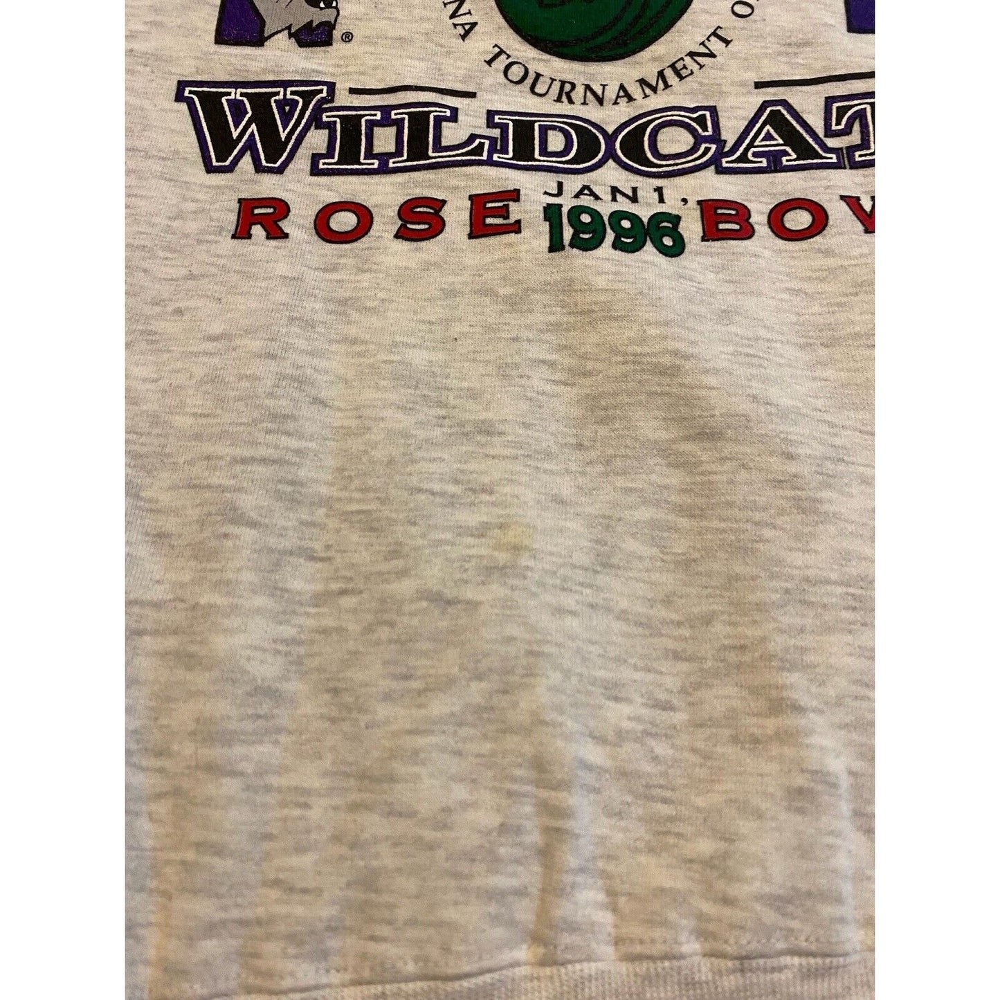 Vintage Northwestern Wildcats sweatshirt mens XL gray football rose bowl 90s 42