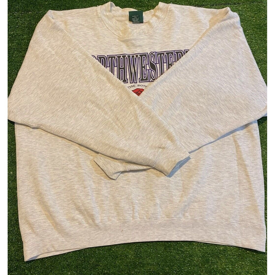 Vintage Northwestern Wildcats sweatshirt mens XL gray football rose bowl 90s 42