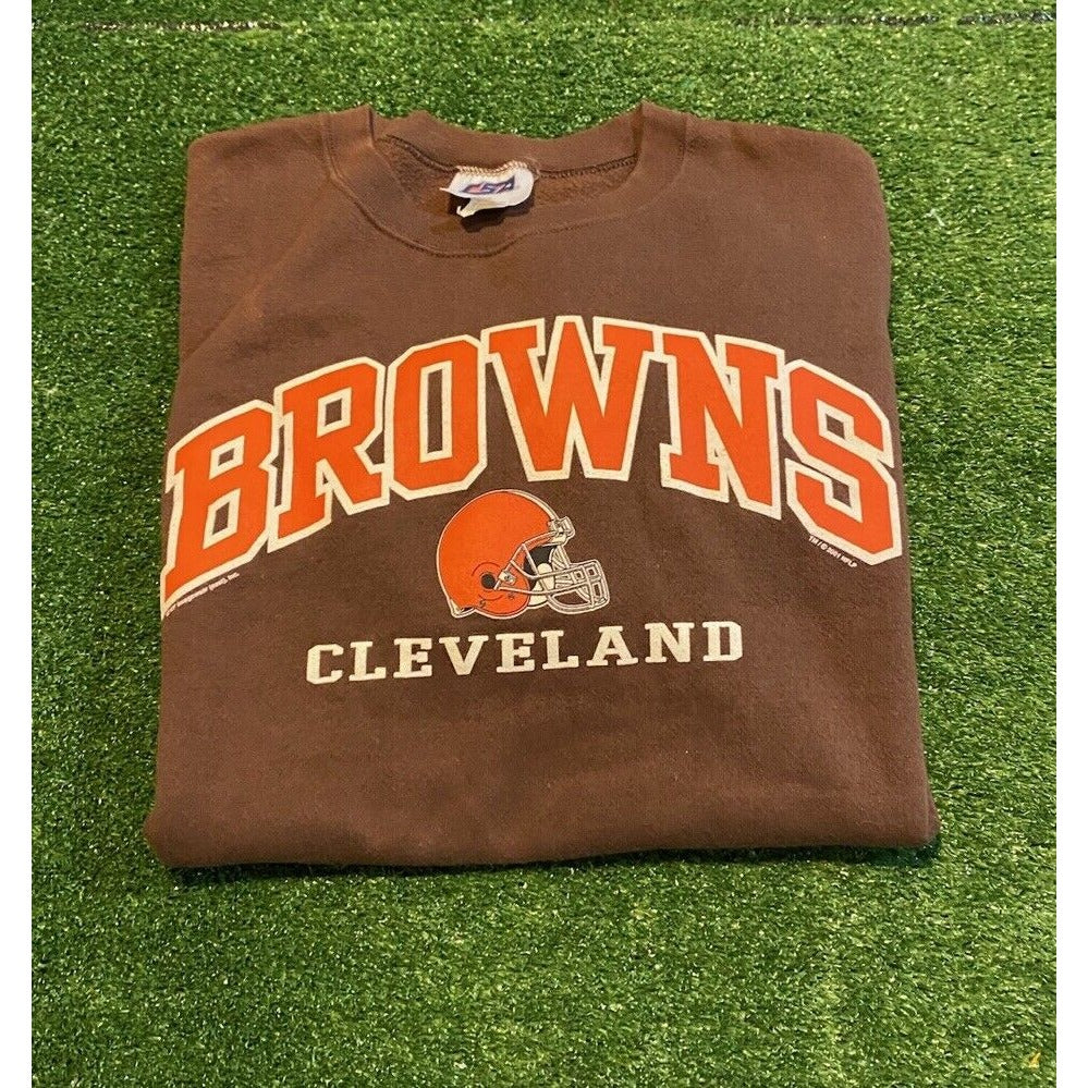 Vintage Cleveland Browns sweatshirt mens extra large orange brown crew neck RK