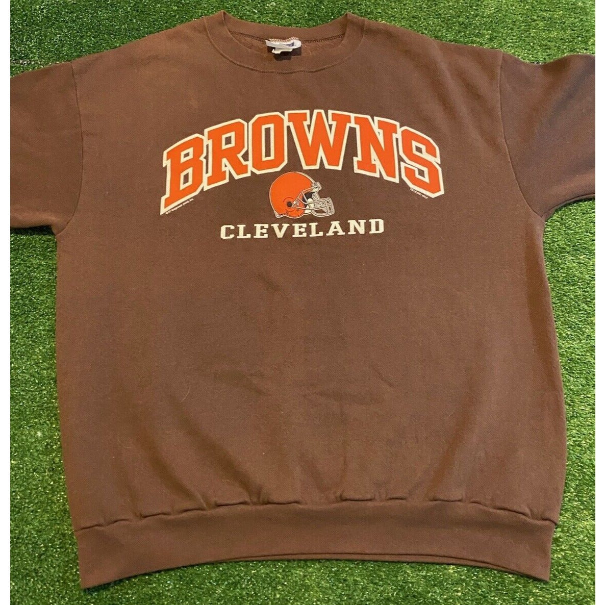 Vintage Cleveland Browns sweatshirt mens extra large orange brown crew neck RK