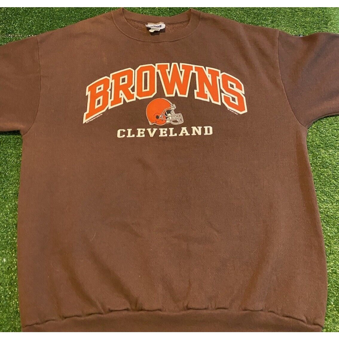 Vintage Cleveland Browns sweatshirt mens extra large orange brown crew neck RK