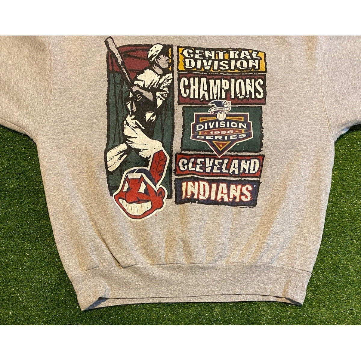Vintage Cleveland Indians sweatshirt mens medium gray chief wahoo starter 90s 38