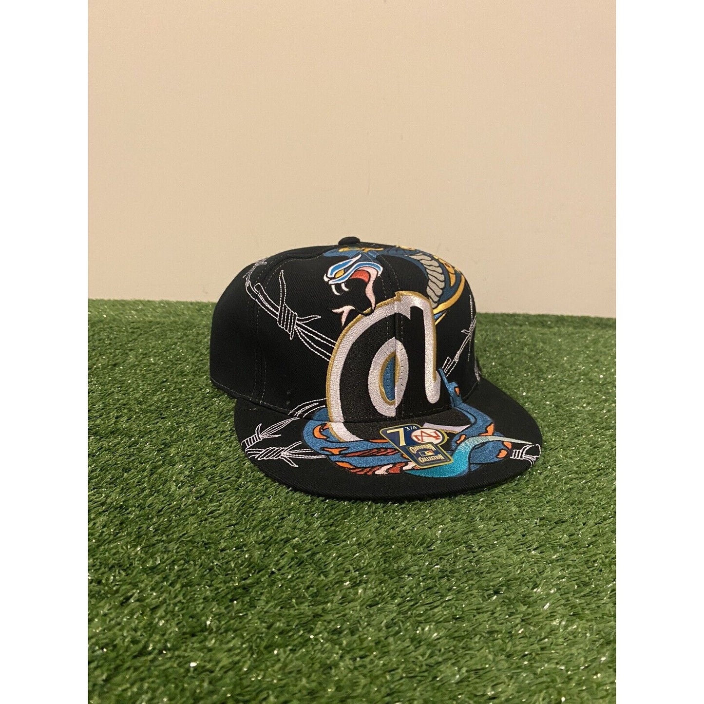 Vintage American Needle Atlanta Braves all over print fitted hat 7 3/4 wool NWT