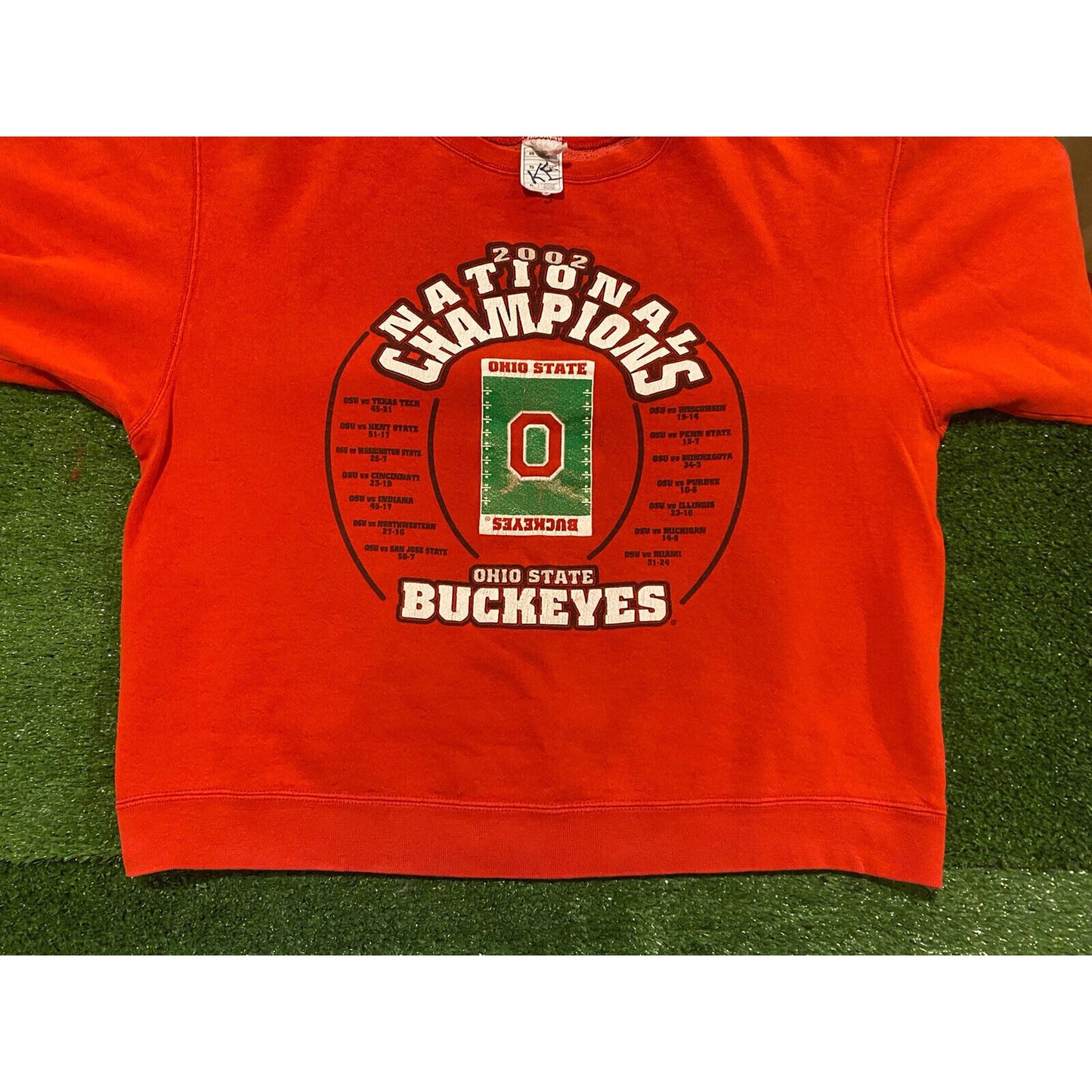 Vintage Fruit of the Loom Ohio State Buckeyes 02 National Champ crewneck large