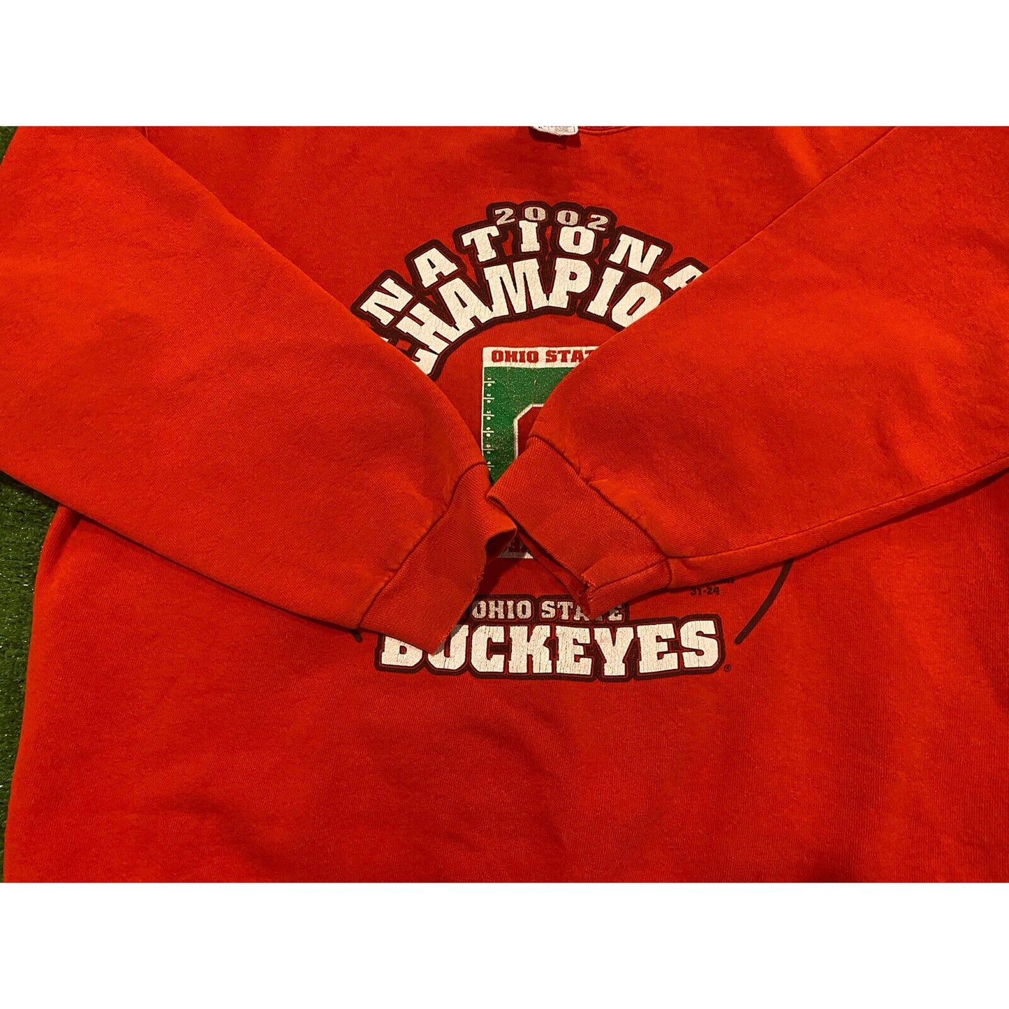 Vintage Fruit of the Loom Ohio State Buckeyes 02 National Champ crewneck large