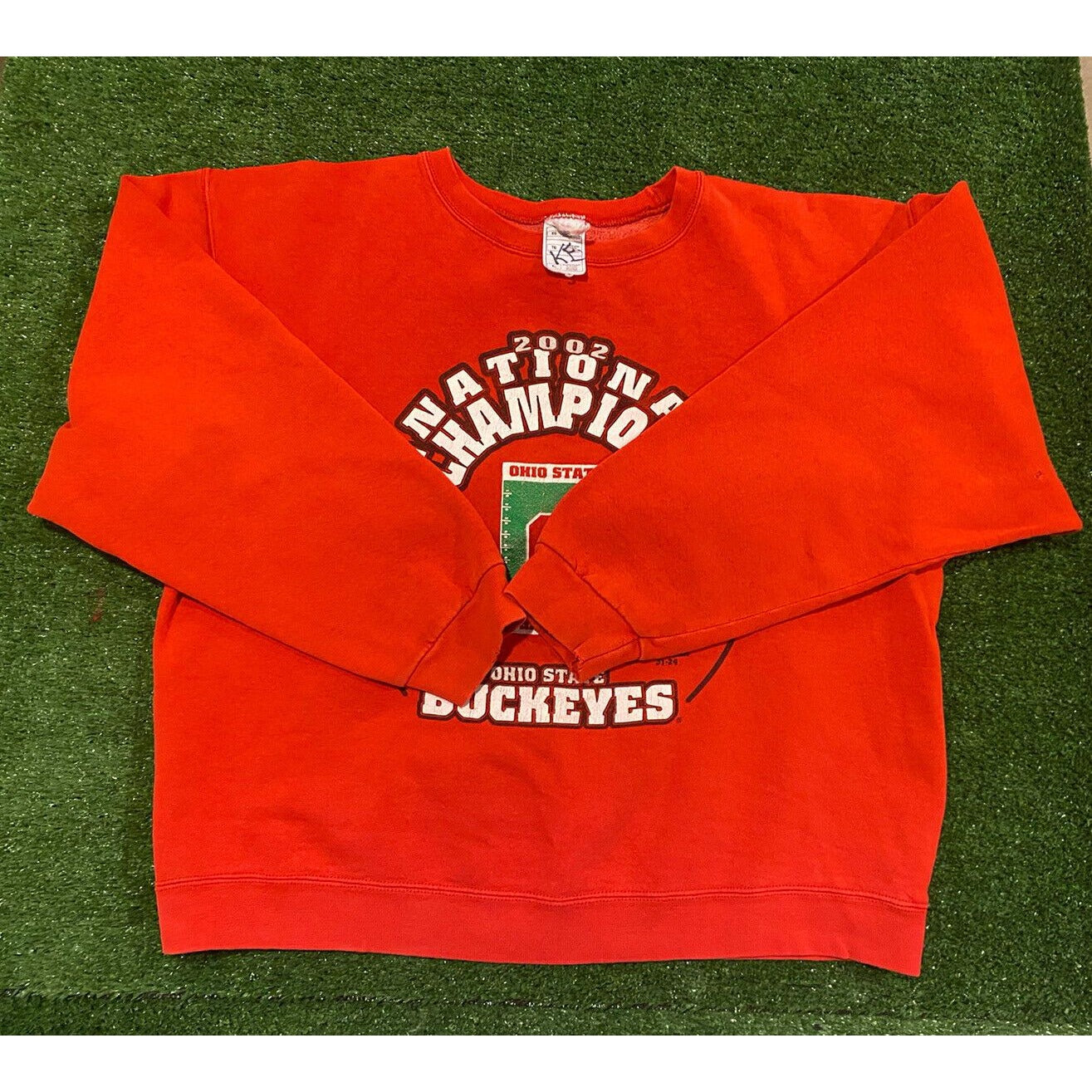Vintage Fruit of the Loom Ohio State Buckeyes 02 National Champ crewneck large
