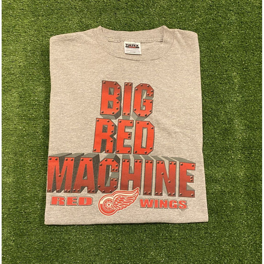 Vintage Tultex Detroit Red Wings big Red machine t-shirt XL gray