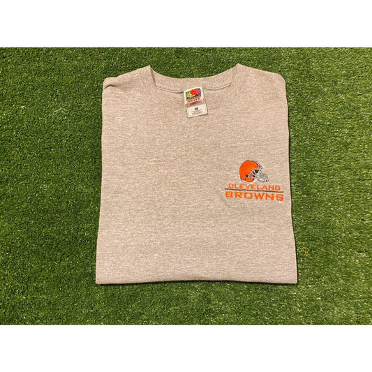 Vintage 1990s NFL Fruit of The Loom Cleveland Browns t-shirt large gray