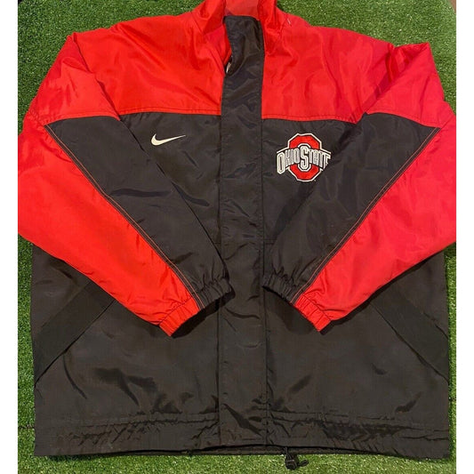 Vintage Ohio State puffer jacket extra large nike 90s mens red black coat