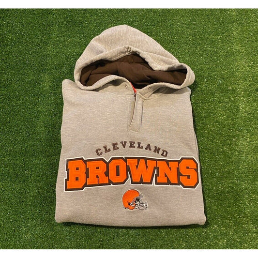 Vintage Cleveland Browns sweatshirt large oversize hoodie gray adult Y2K Retro