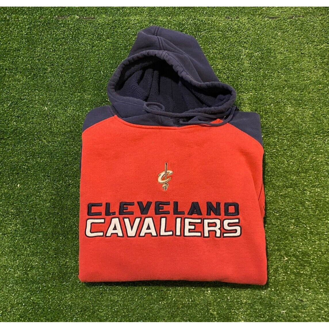 Mens Retro Y2K adidas Cleveland Cavs Cavaliers embroidered hoodie sweatshirt XL