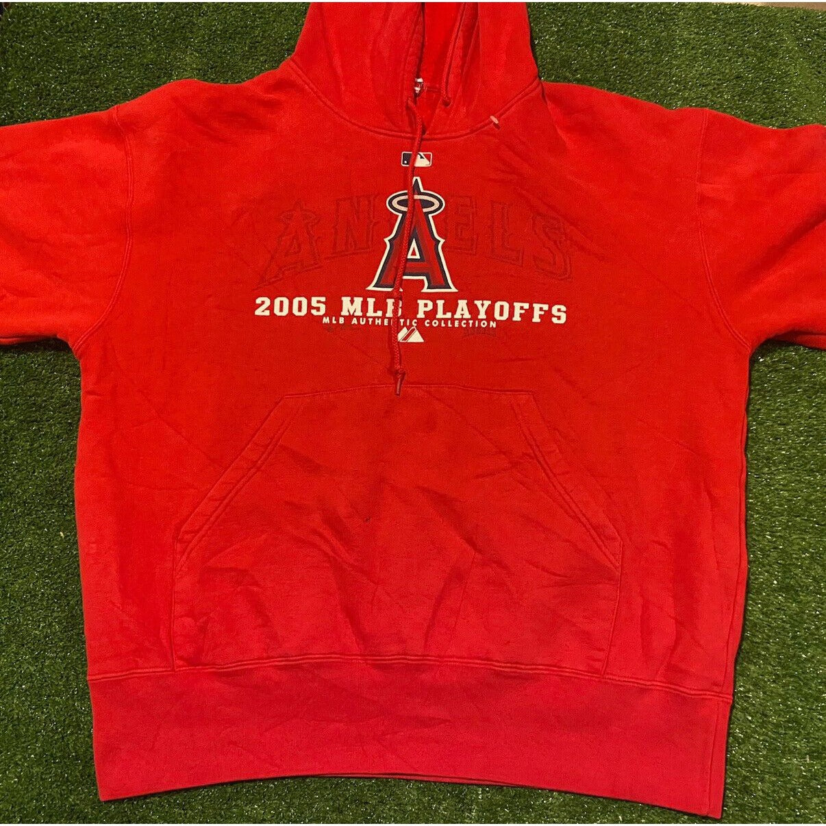 Vintage Y2K Retro Majestic LA Angels 2005 Playoffs hoodie sweatshirt XL MLB