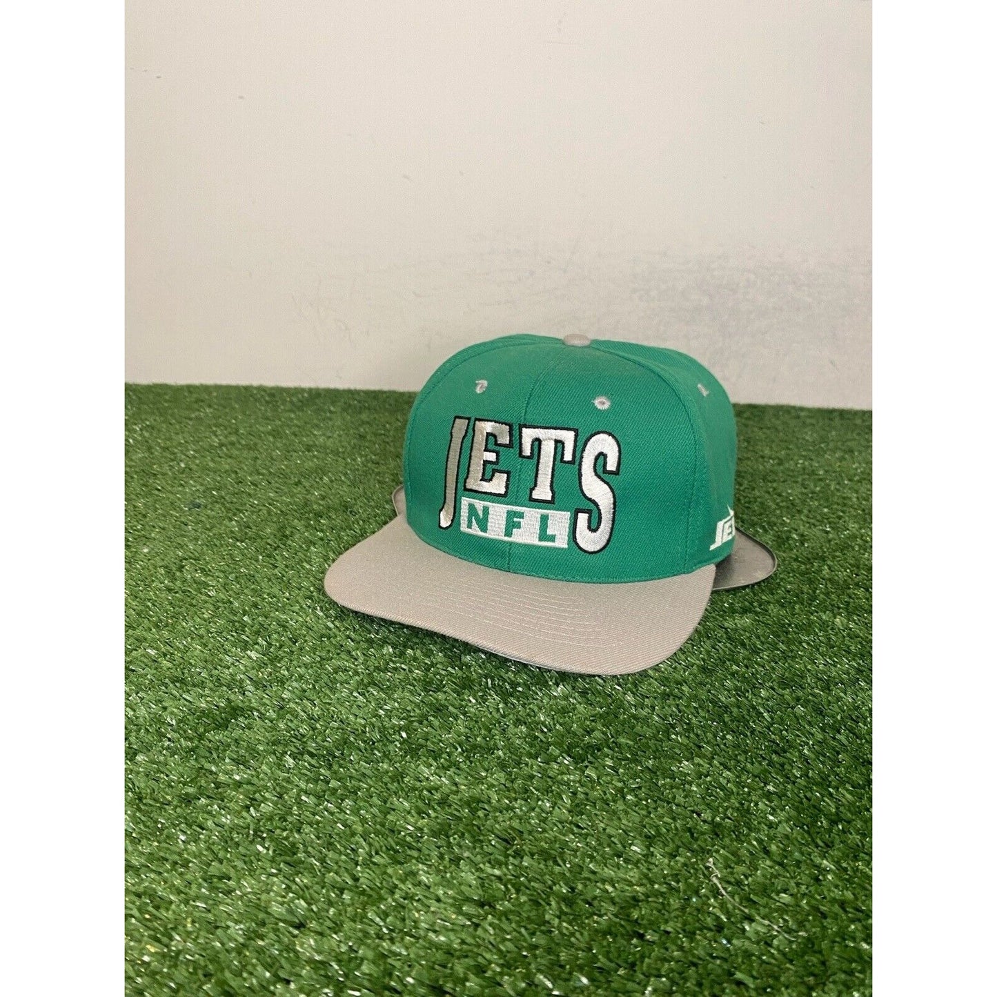 Vintage New York Jets Hat cap snap back Drew Pearson silver green mens 90s