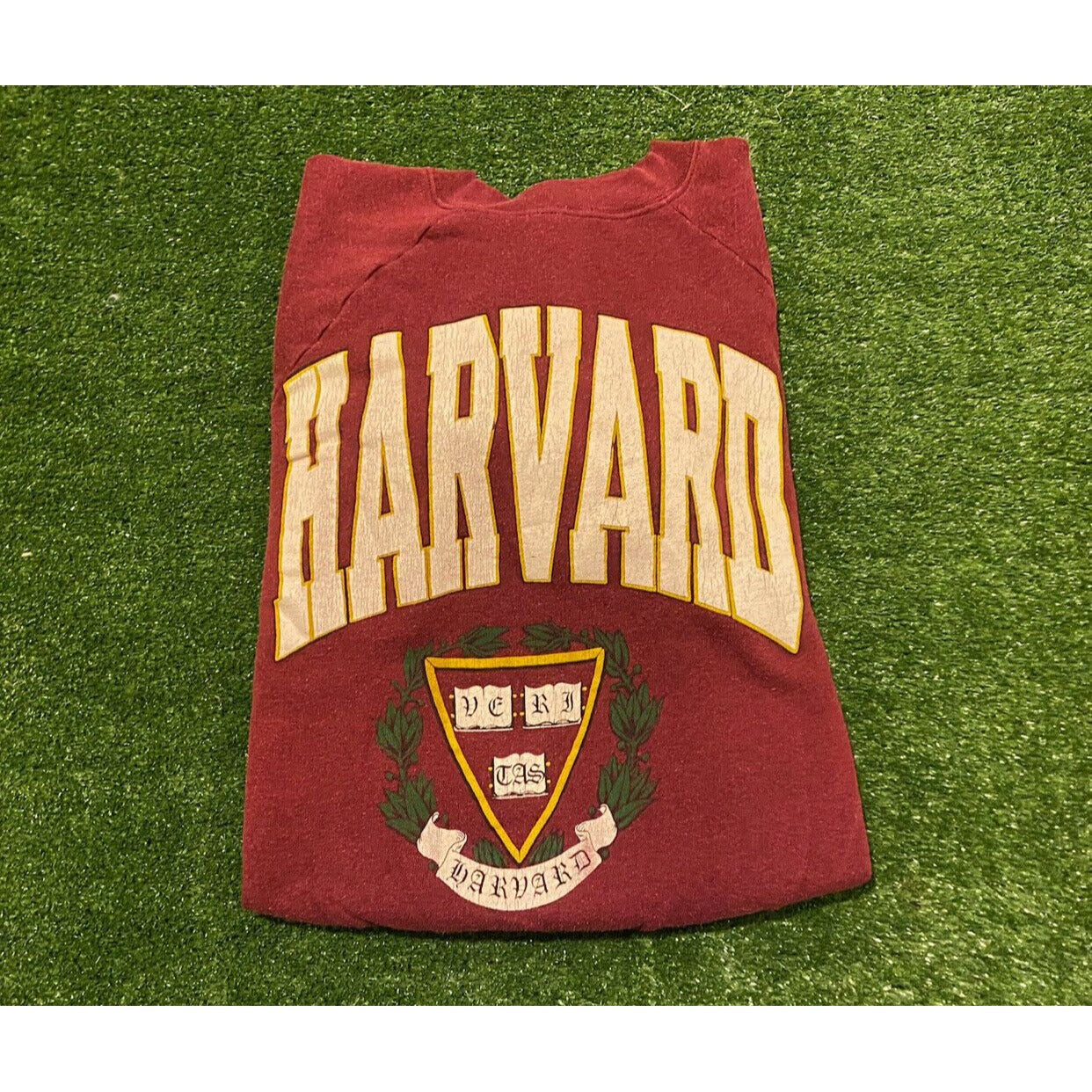 Vintage 1990s Harvard University Crimson crest ivy crewneck sweatshirt small