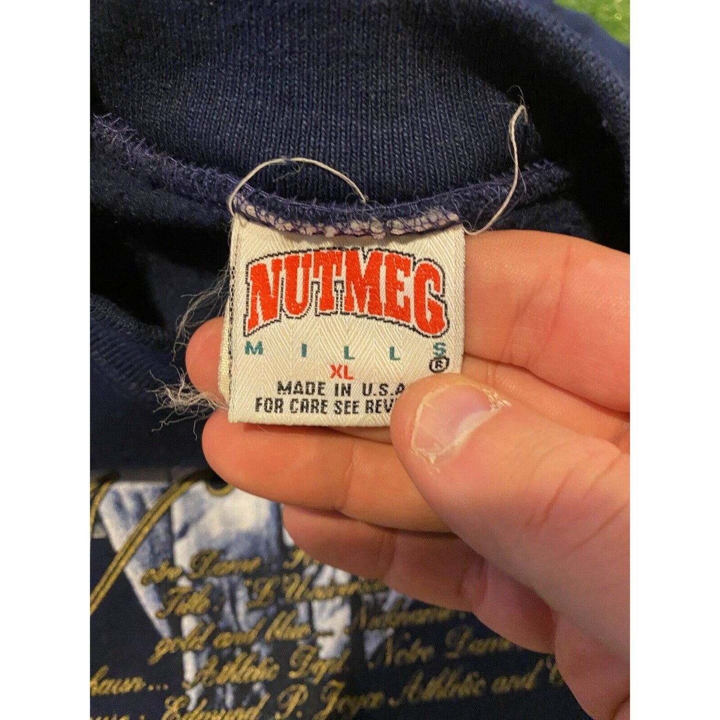 Vintage Notre Dame football sweatshirt extra large blue Nutmeg mills crew neck