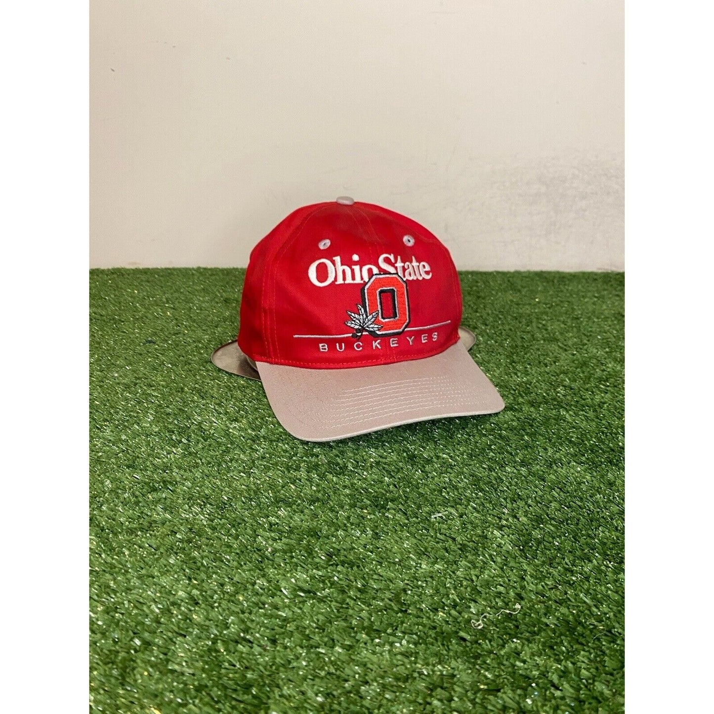Vintage Ohio State Buckeyes hat cap snap back mens red gray Twins Enterprise 90s