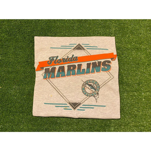 Vintage Florida Marlins shirt extra large adult gray Champion 90s mens MLB