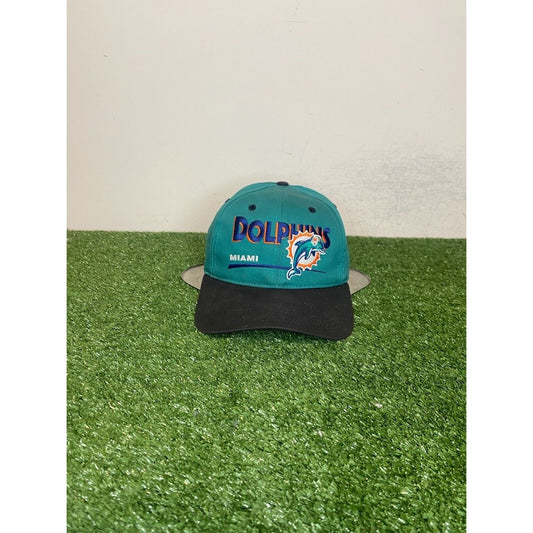 Vintage Twins Enterprise Miami Dolphins split bar snapback hat retro 90s NFL