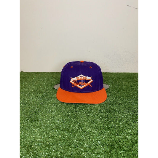 Vintage Clemson Tigers hat cap snap back purple orange adult football mens