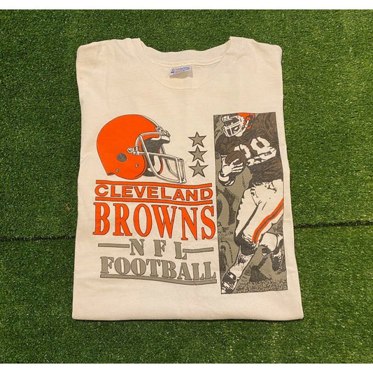Vintage Cleveland Browns tshirt XL white mens 1990s Retro extra large football