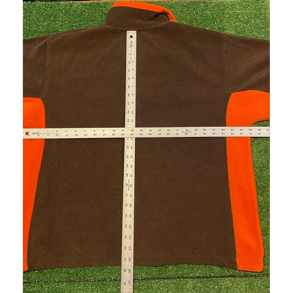 Vintage Cleveland Browns sweatshirt large 1/4 zip orange brown mens crew neck