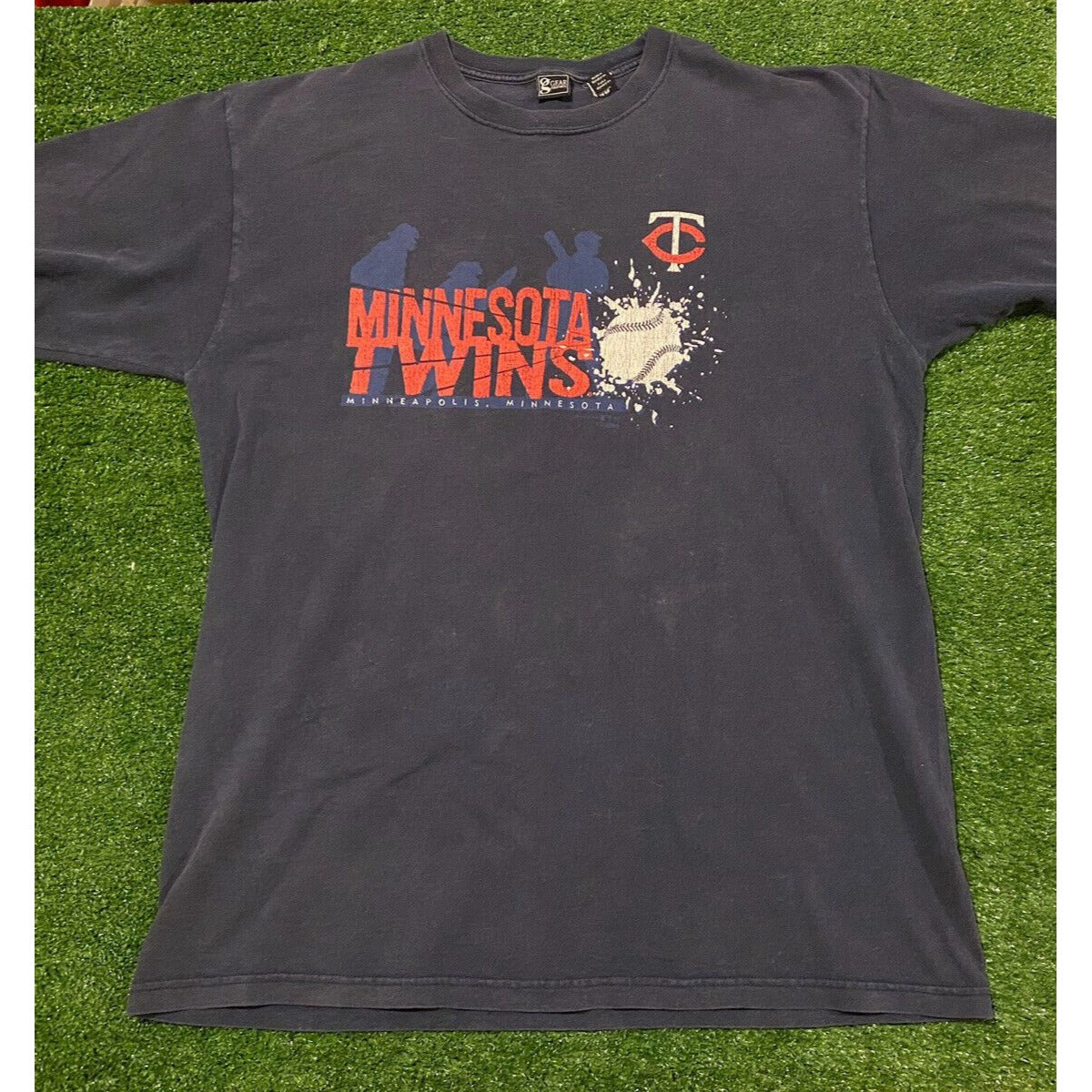 Vintage Minnesota Twins shirt extra large Y2K mens adult splash unisex blue