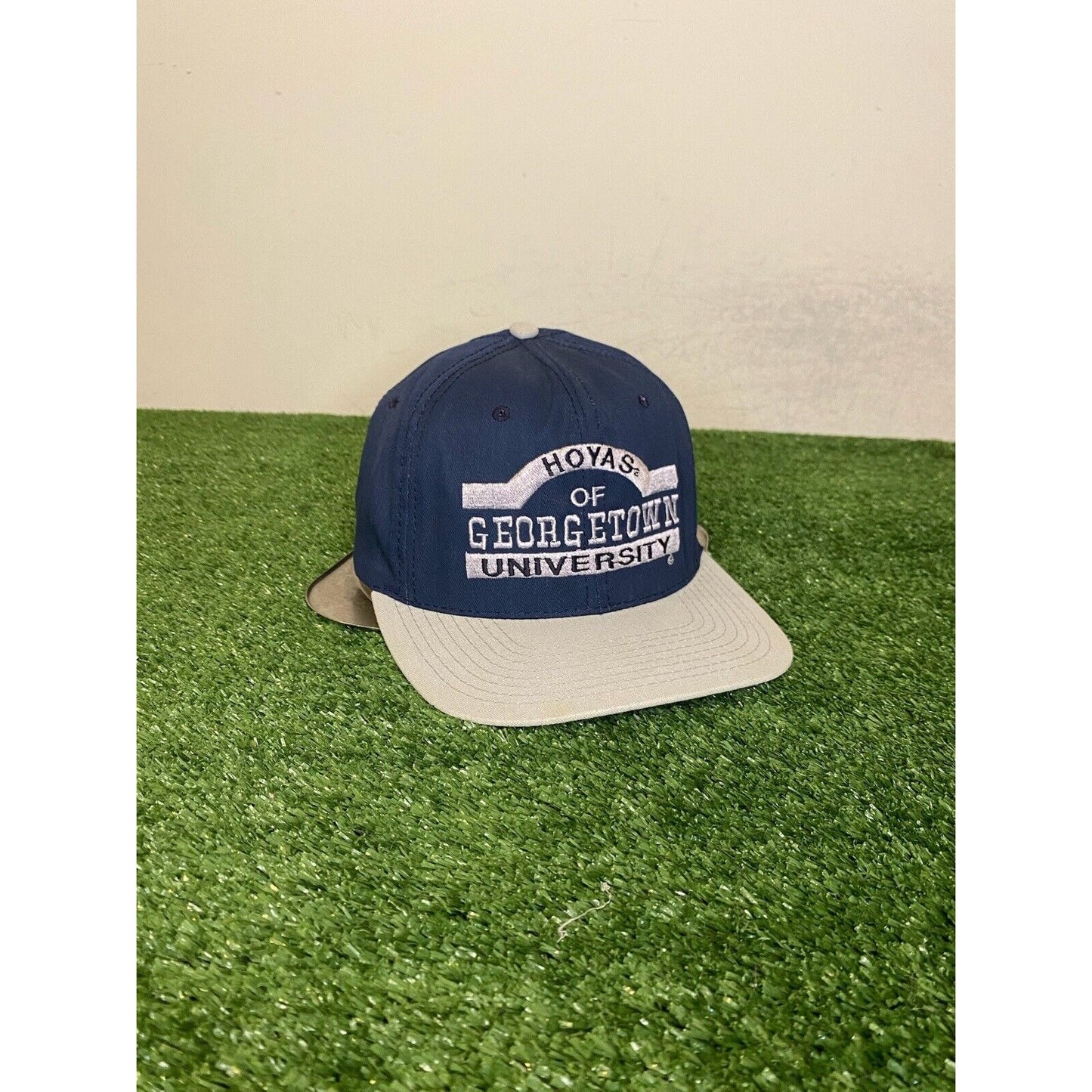Vintage Georgetown Hoyas hat cap snap back basketball blue silver mens 90s p cap