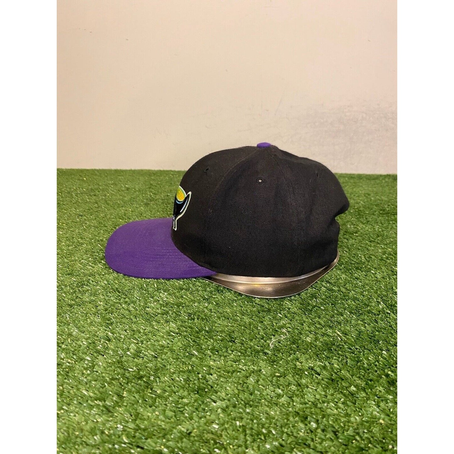 Vintage Tampa Bay Rays hat cap snap back black purple black 90s mens wool