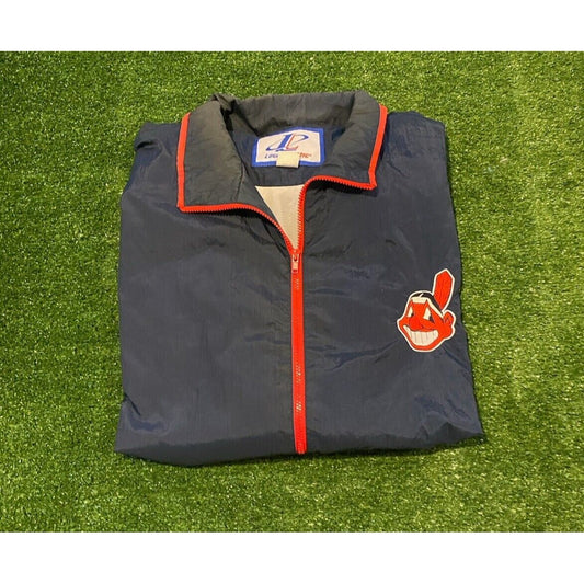 Vintage Cleveland Indians jacket extra large chief wahoo full zip mens blue red