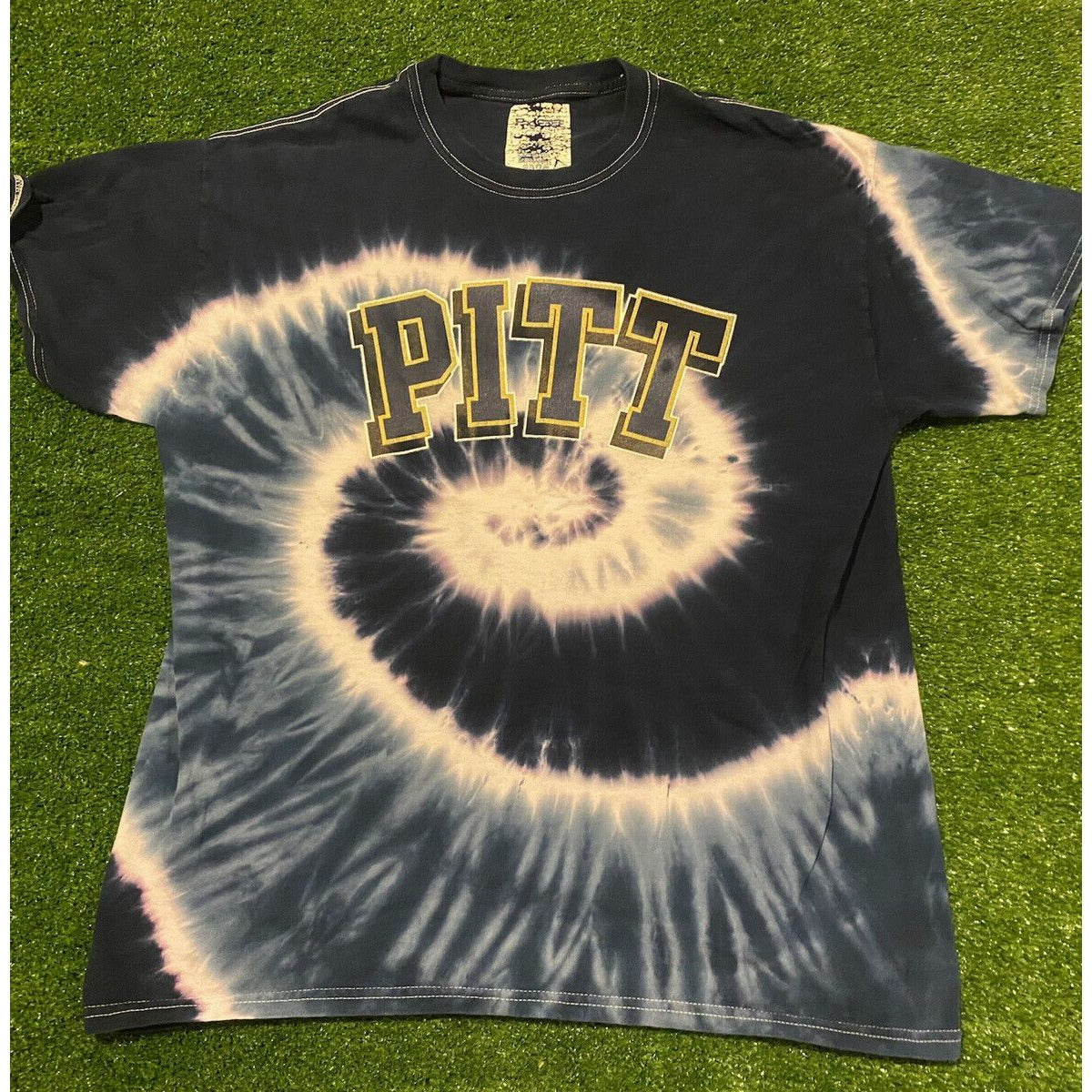 Retro throwback Pittsburgh Pitt Panthers arch tie dye t-shirt large NCAA