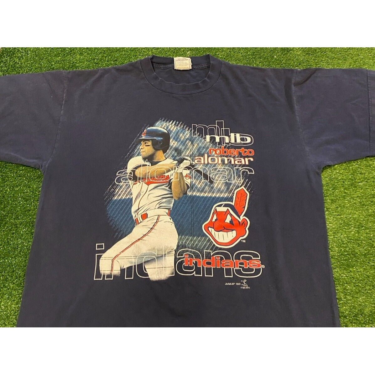 Vintage Cleveland Indians shirt mens extra large Roberto Alomar 90s chief wahoo