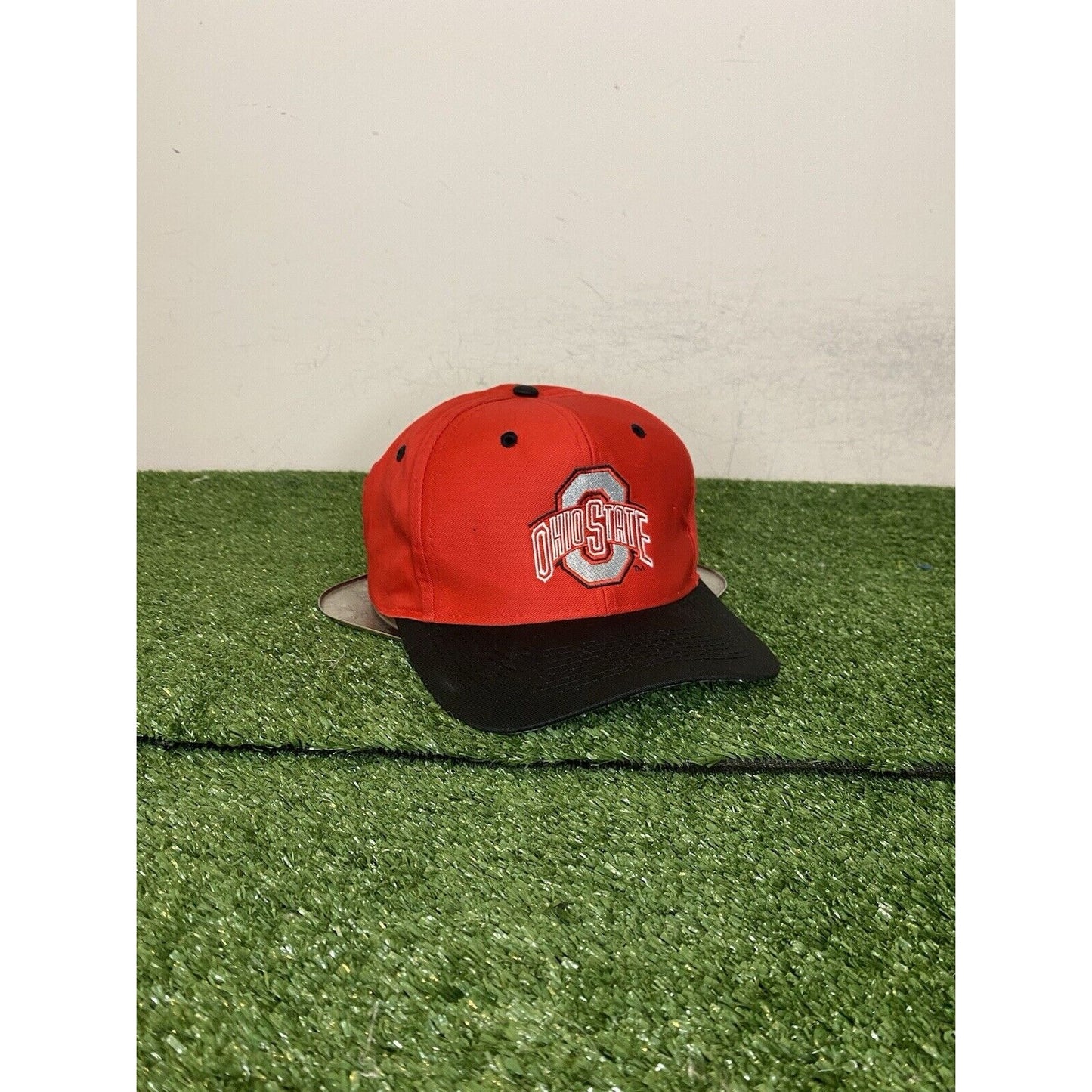 Vintage Ohio State Buckeyes hat cap snap back black red Logo 7 90s football OSU