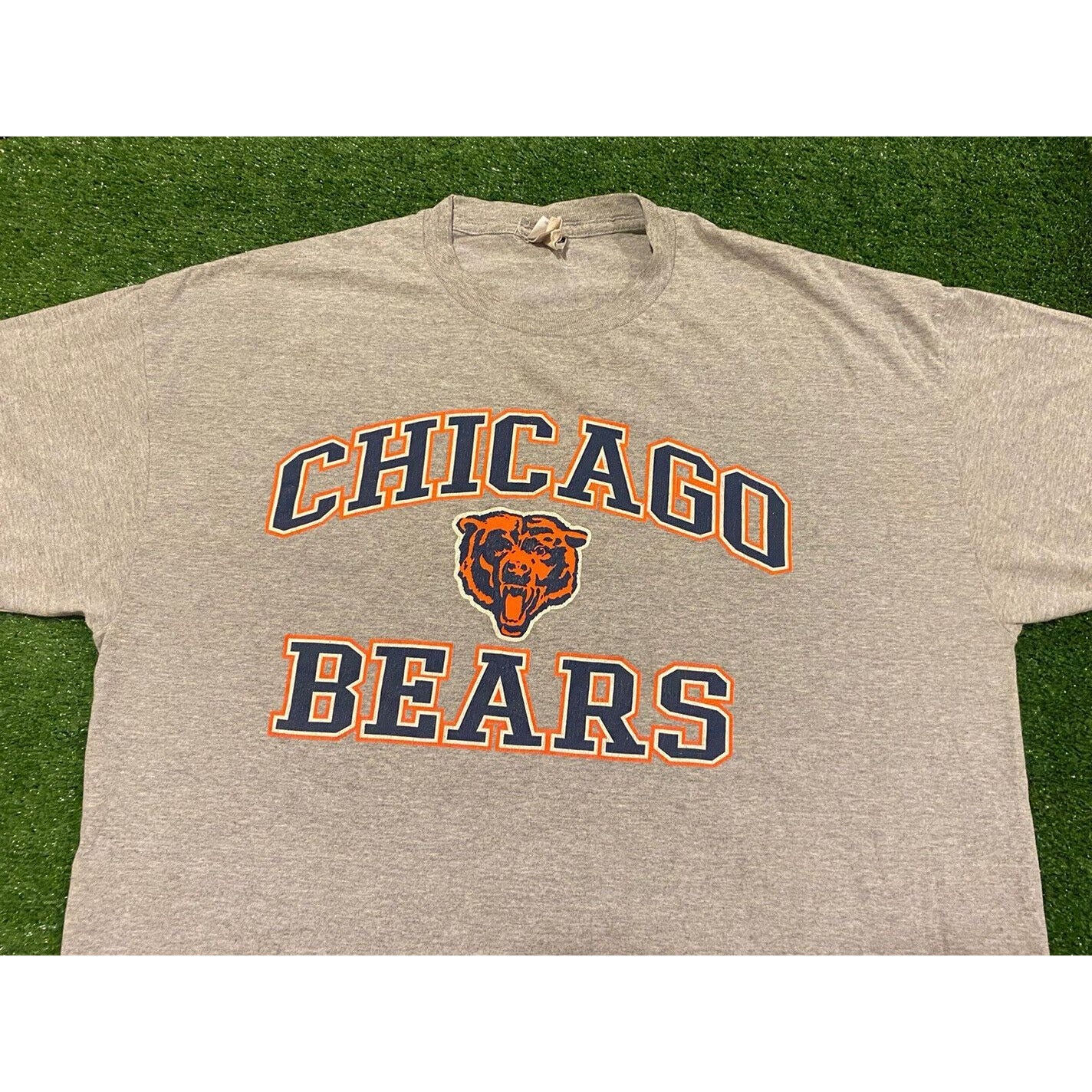 Vintage YTK Jerzees Chicago Bears arch logo t-shirt XL gray retro throwback