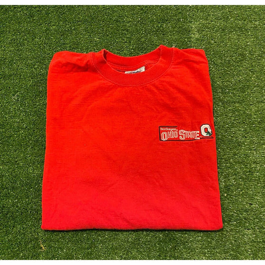 Vintage YTK Majestic Ohio State Buckeyes embroidered t-shirt xl red retro