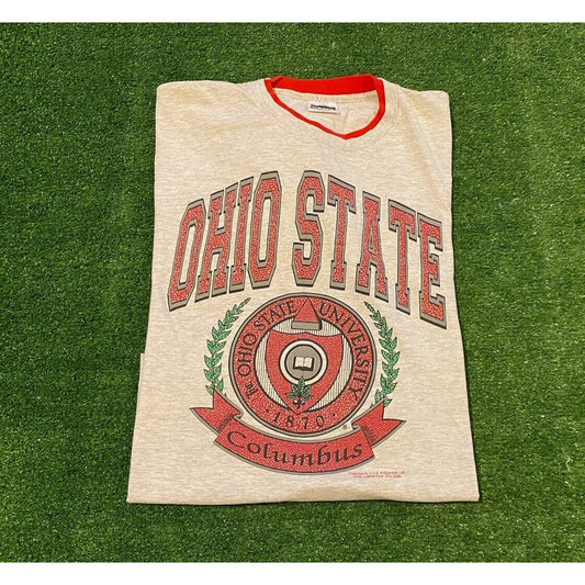 Vintage Ohio State Buckeyes shirt mens extra large crest OSU gray 90s football