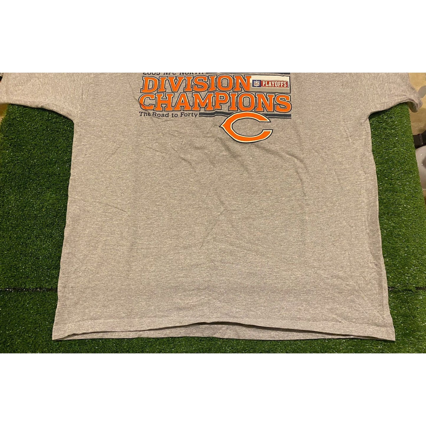 Vintage Y2K Reebok Chicago Bears 2005 Division Champions t-shirt XL XXL gray