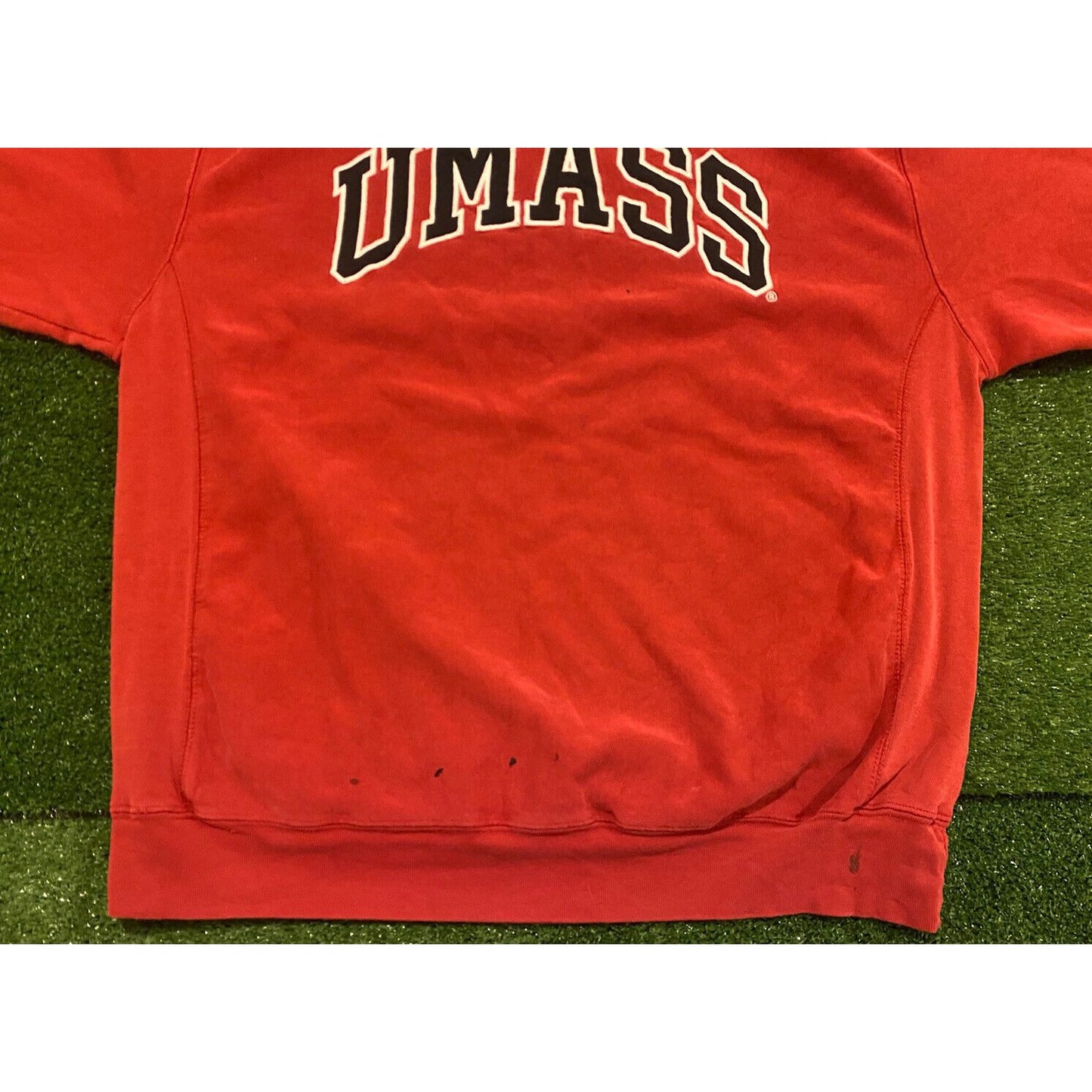 Vintage UMASS Minuteman sweatshirt mens XXL crew neck Steve & Barrys Y2K red