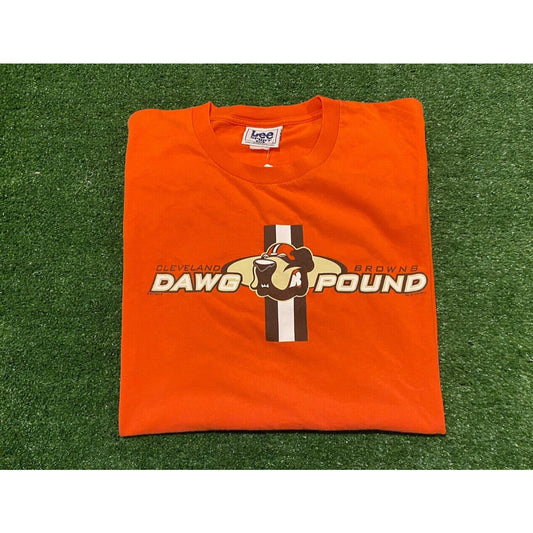 Vintage Lee Sport 1998 Cleveland Browns Dawg Pound Logo t-shirt XXL orange