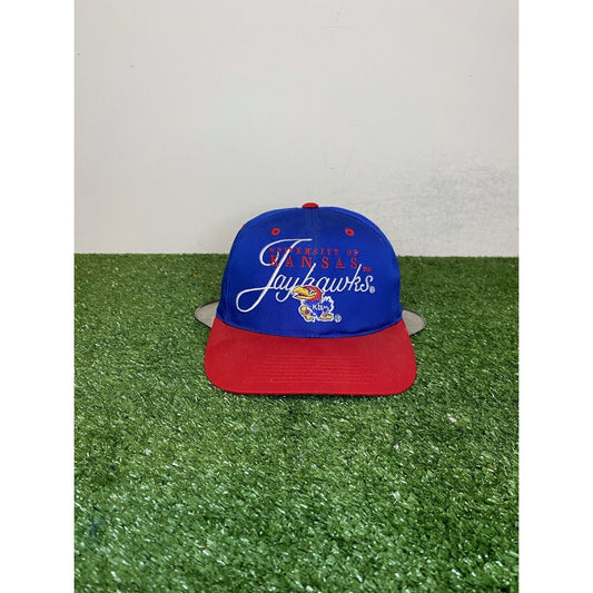 Vintage Retro Signatures Kansas Jayhawsk script logo snapback hat cap NCAA